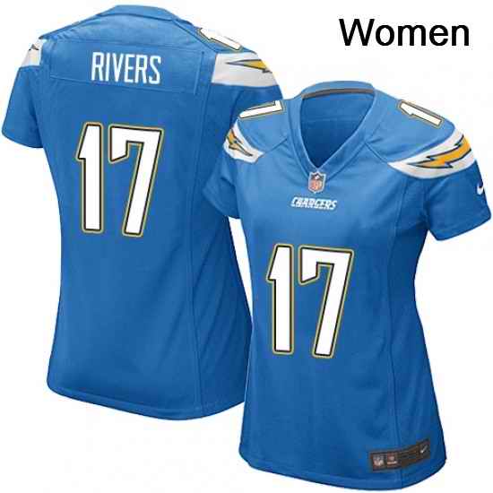 Womens Nike Los Angeles Chargers 17 Philip Rivers Game Electric Blue Alternate NFL Jersey